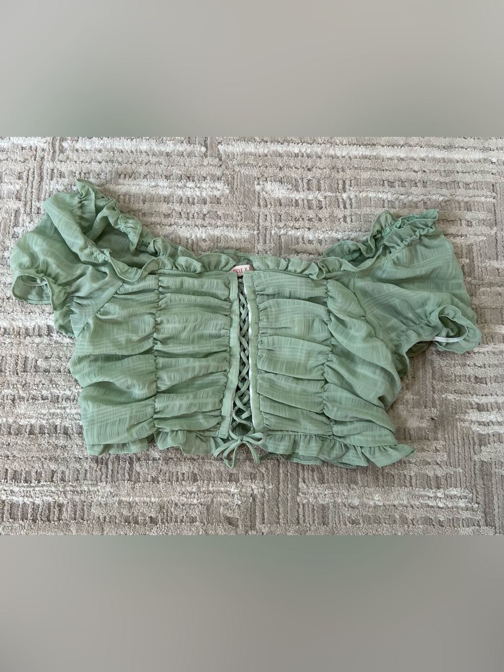 Mele E Pere Off Top Shoulder Jade Sz L